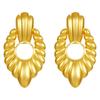 New Gold Color Stainless Steel Retro Boho Stud Earrings Hypoallergenic Light Luxury Jewelry for Women for Daily Party