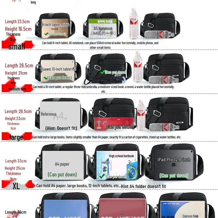 Trendy Men's Waterproof Oxford Crossbody Shoulder Bag