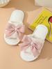 Cute Winter Indoor Home Warmth Thick-soled Non-slip Bow Slippers