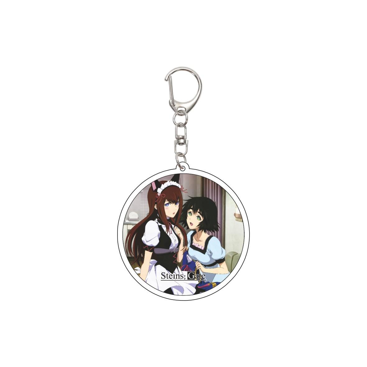 

55MM Anime Steins Gate Keychain Okabe Rintarou/Makise Kurisu/Shiina Mayuri Key Chain Acrylic Model Plate Christmas Gifts 55MM
