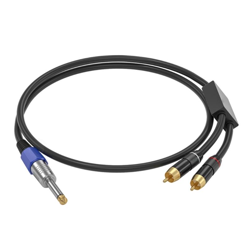 Professional 1/4Inch Male To 2RCA Male Stereo Y Splitter Cable 6.35 To 2RCA Connection Cord Wire 50cm To 10m