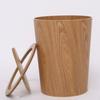 Wooden Waste Bins  Bedroom Large Capacity Trash Cans Modern Living Room Round Garbage Can Nordic Bathroom Litter Bin with Lid