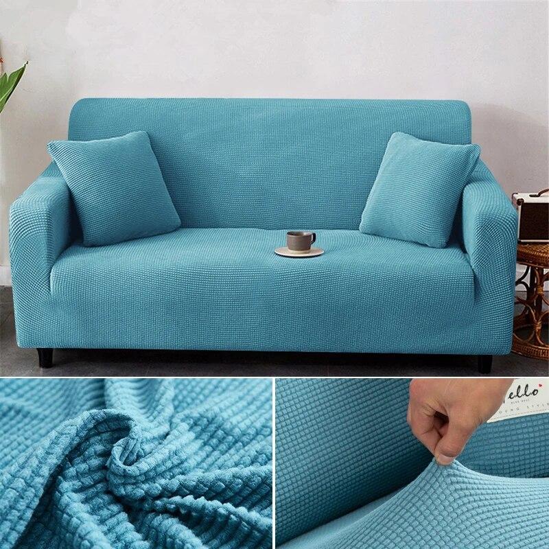 1/2/3/4 Seater Thicken Elastic Jacquard Sofa Cover Slipcover Stretch Polar Fleece L Shape Corner Sofa Covers for Living Room