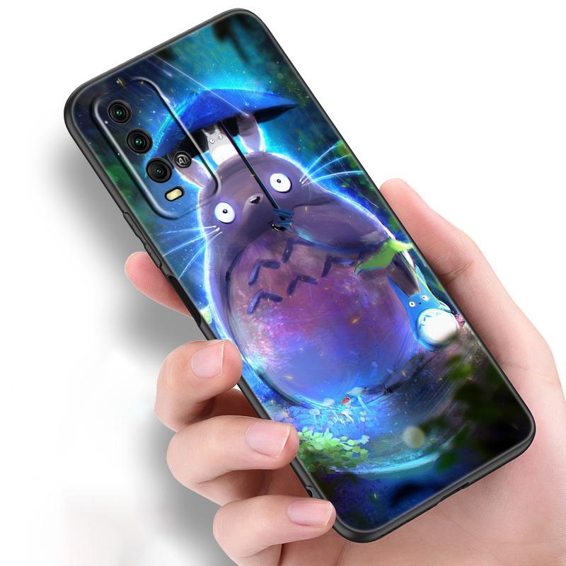 Anime Studio Ghibli Totoro Silicone Phone Case For Xiaomi Redmi Note 11 10 9 8 Pro 11T 10T 10S 9S 8T 9 9A 9C 9T Black Soft Cover