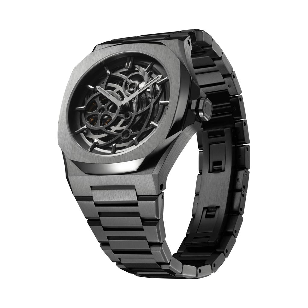 Autorisierter Händler D1 Milano Uhr SKBJ11 Skeleton Restyling Automatik Gunmetal Edelstahl Automatikaufzug Automatik [D1 MILANO]