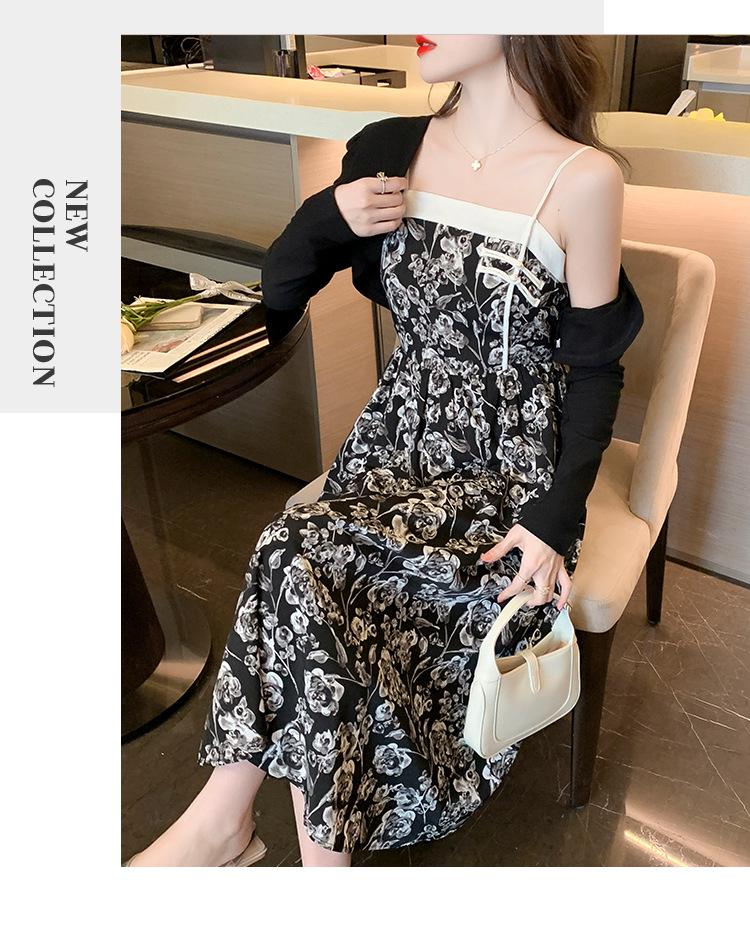 Spring Chic Floral Two-Piece French Slip Dress Set