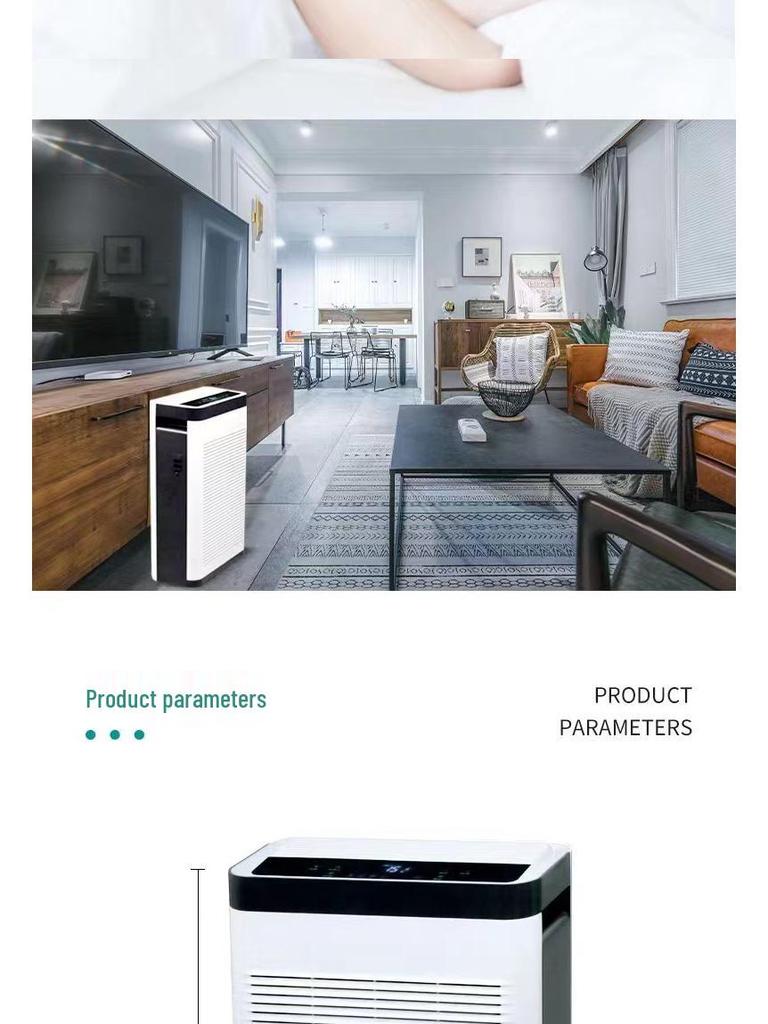 Smart Air Purifier with Negative Ions, Formaldehyde and Smoke Removal, Activated Carbon for Pet-Friendly Homes.