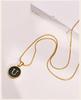 Charms Letter Initial Pendant Necklace Women , Stainless Steel Square And Round Alphabet Collar Jewelry Chrismas Gift