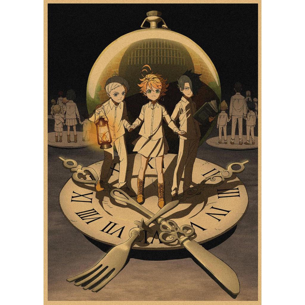 The Promised Neverland Anime Retro Kraft Paper Poster - Decorative Wall Art