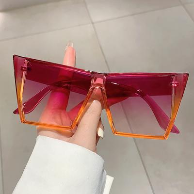 Vintage Big Frame Square Sunglasses Women For Men Luxury Brand Designer Sun Glasses Punk Popular Oversized Double Color Shades