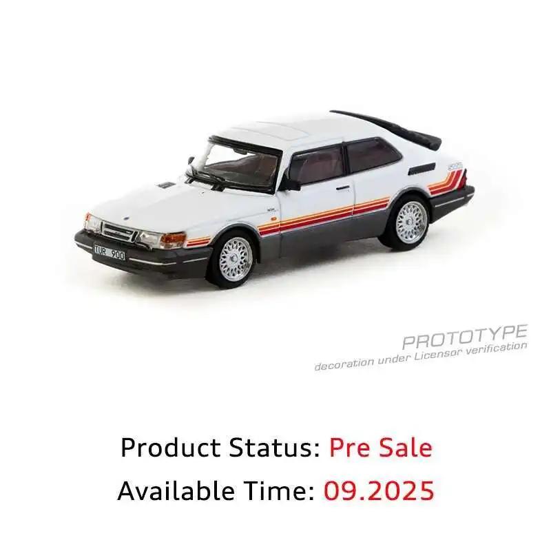 TW In Stock 1:64 Saab 900 Turbo White Diecast Car Model Collection Toys Tarmac Works