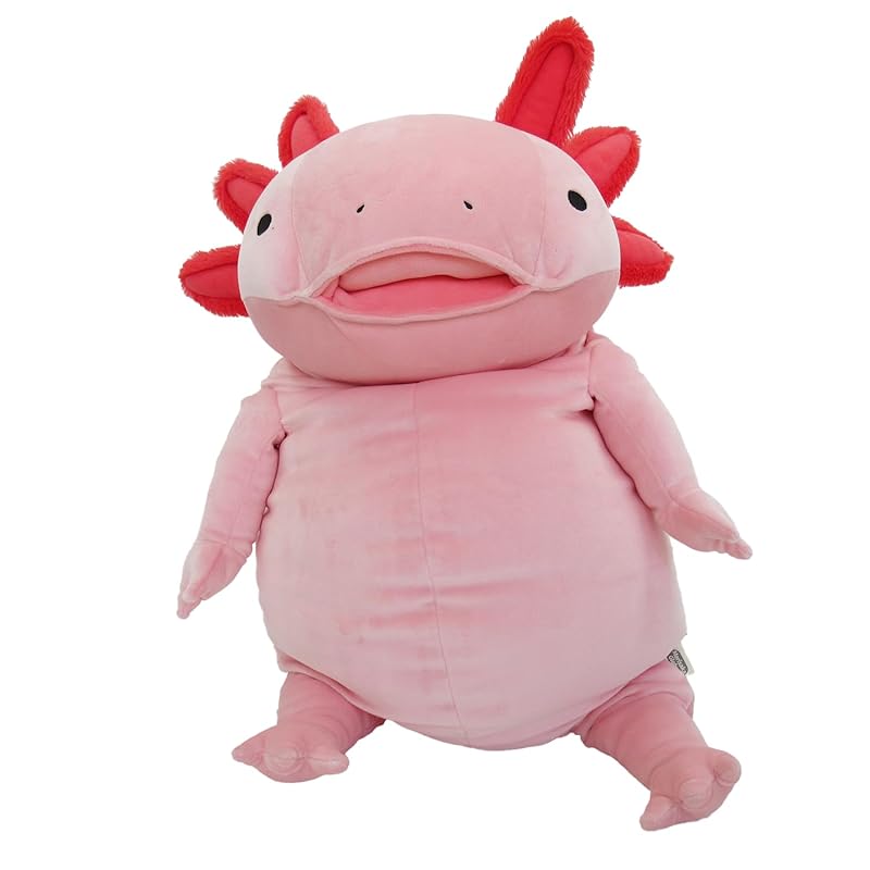 Morisaka Global Mochi Upa Pink XL 35x35x50cm Axolotl Plush Toy, Soothing, Soft and Squishy, Cute Animal, Mochi Series MOUP-0880P