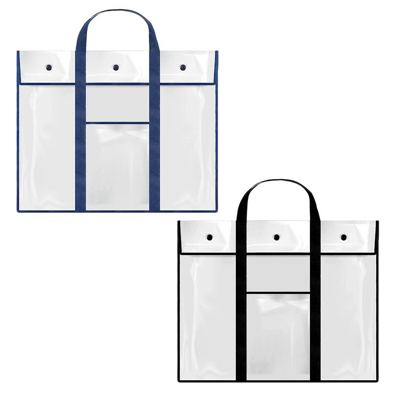 Poster Bag Clear PVC Art Container Portable Bulletin Board Holder With Handle Pocket Multipurpose Poster For Students