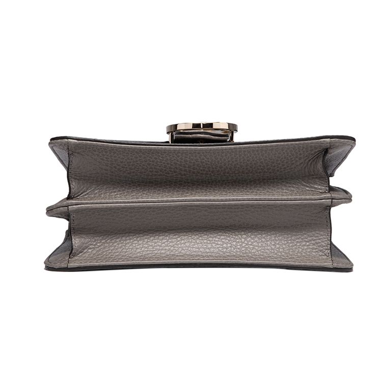 Gucci GG Interlocking Mini Crossbody Bag Grey Leather Gold Hardware Daily Use 510304-CAO0G-1226