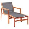 VidaXL Garden Chair and Footrest Grey Eucalyptus and Textilene