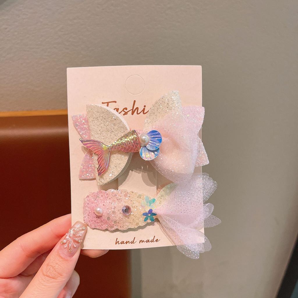Mermaid Princess Children'S Hairpin Mesh Fishtail Baby Hairpin Sweet Girl Bangs Clipped Hairpin Girls Hair Accessories
