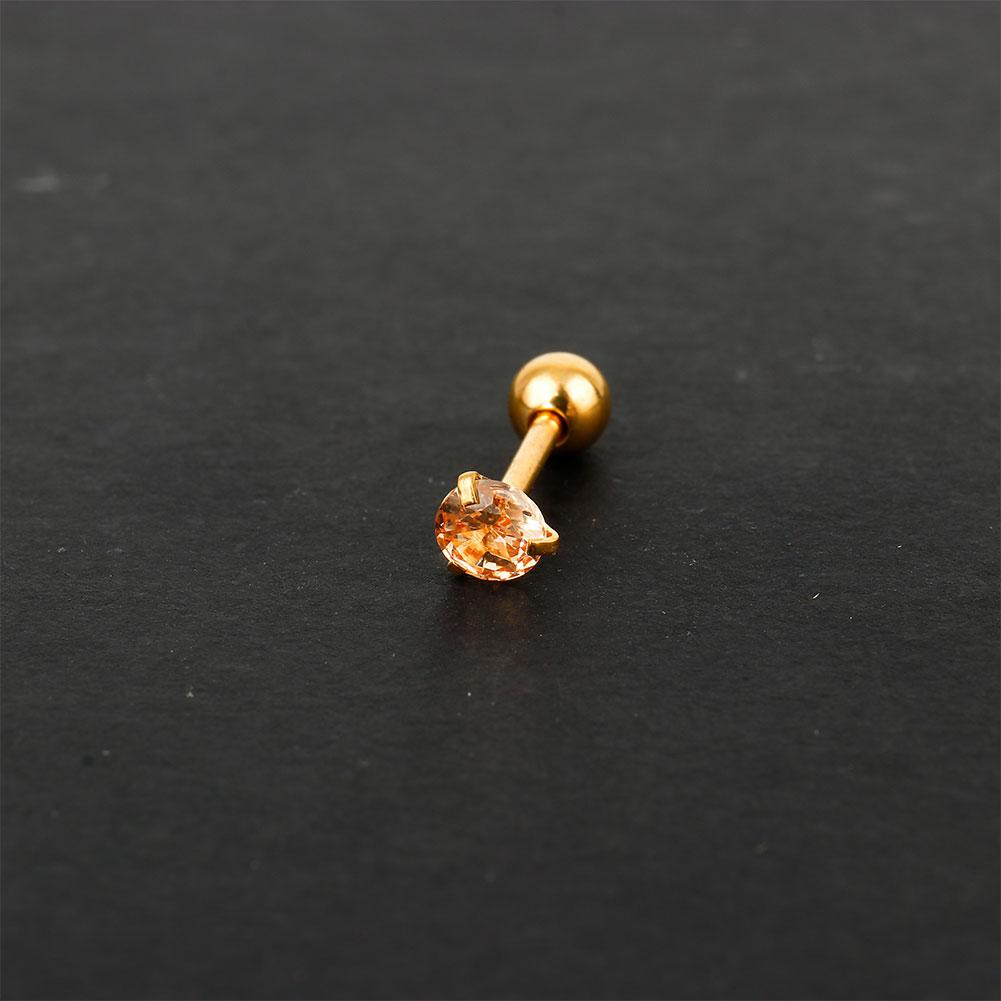 

9 Colors Fashion CZ 3 Prong Tragus Cartilage Stainless Steel Ear Stud Crystal Zircon Earrings Piercing Jewelry 4mm