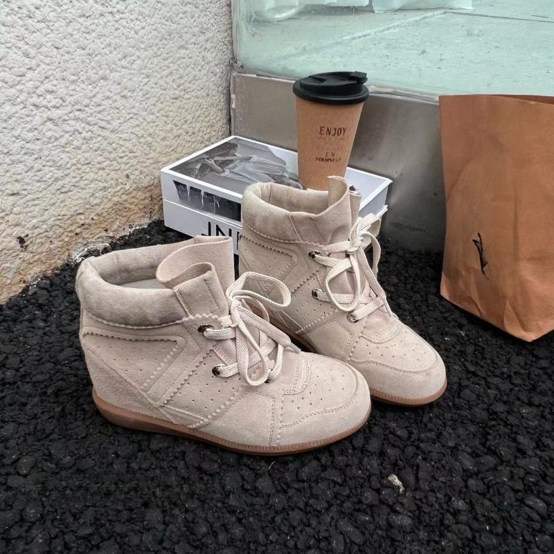 

Vintage Boots Women s Casual Style Thick-soled Heightening Short Boots Fashionable and Versatile Women s Single Boots 40 пісочний