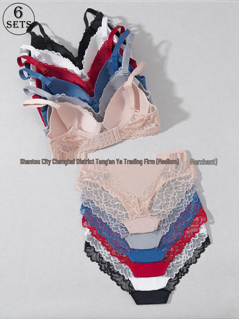 Cross-border Sexy Lace Push-up Bra Set for Women - Hot Selling