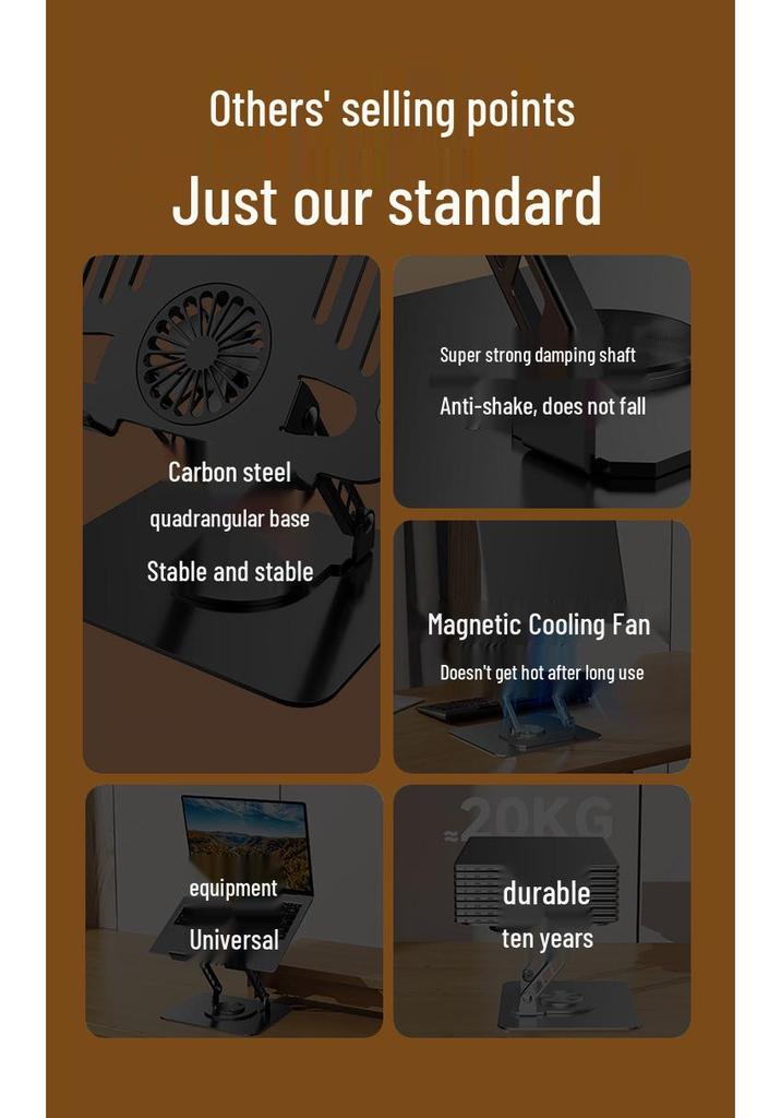 Universal Portable Laptop Stand - Carbon Steel, Non-Slip Silicone, Folding Aluminum Alloy Design