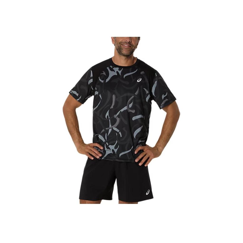 Asics SS25 Logo Running Comfortable Breathable Short Sleeve T-Shirt Men Tops Black 2011D092-001