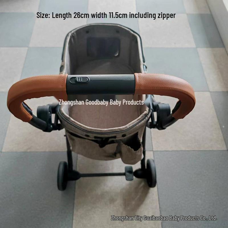 Zippered PU Leather Stroller Handle Cover - Removable & Washable Universal Accessory