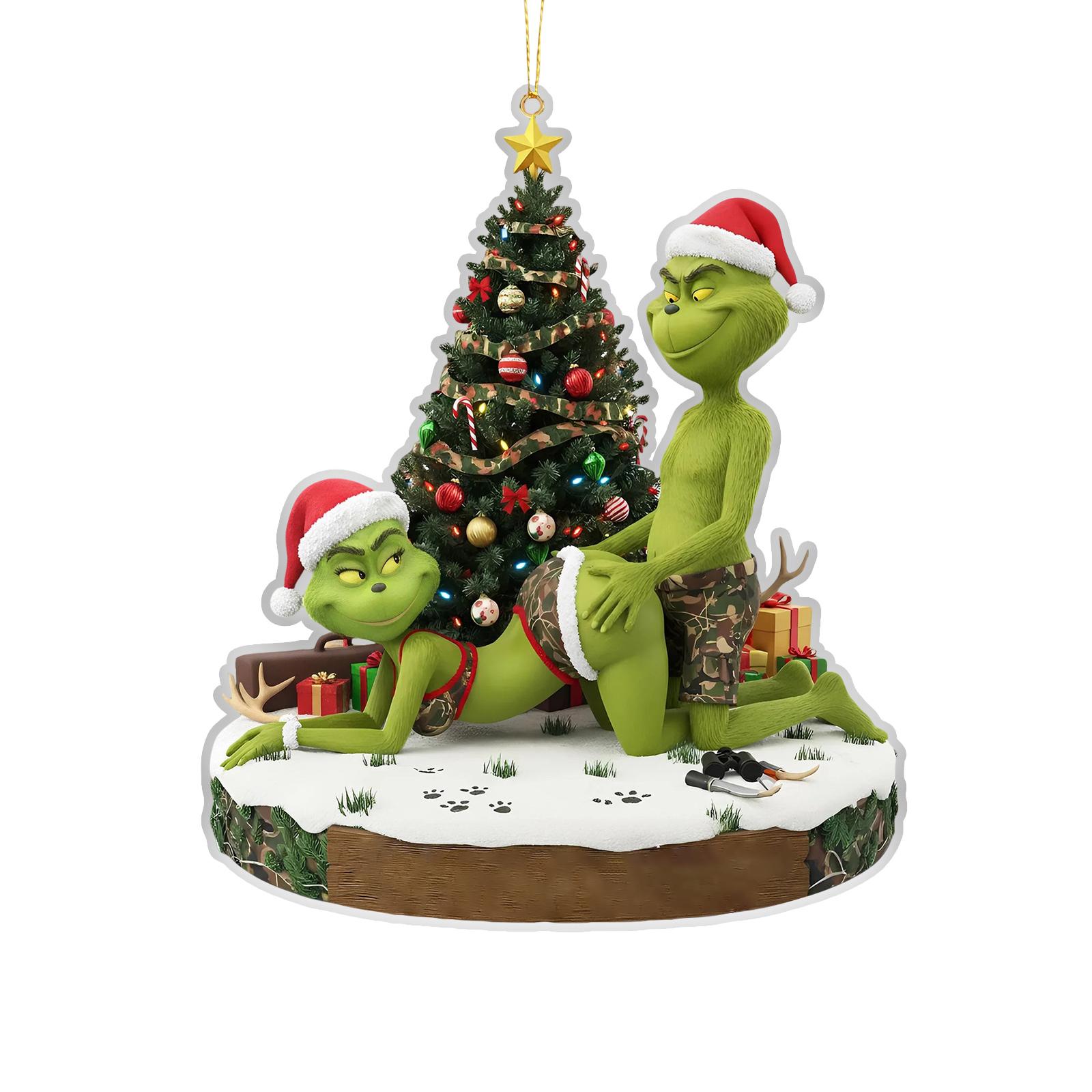 

Personalized Couple Christmas Figurines, 2D Flat Green Christmas Couple Figurines, A Fun Anniversary Gift For Husbands And Wives. One Size