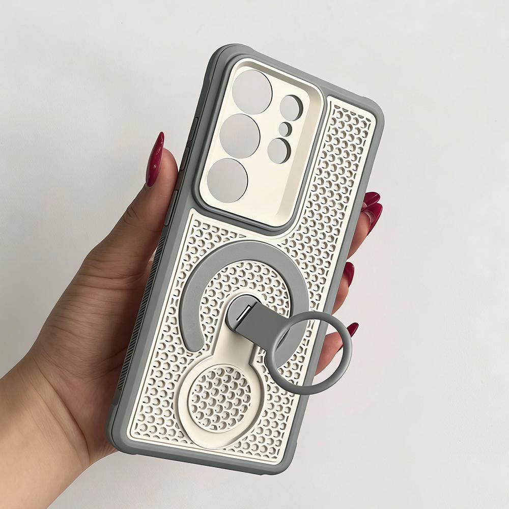 

Cooling Breathable For Magsafe Rotating Holder Case For Samsung S26Ultra S26Plus Heat Dissipation Magnetic Grip Bracket Cover Galaxy S26 Ultra