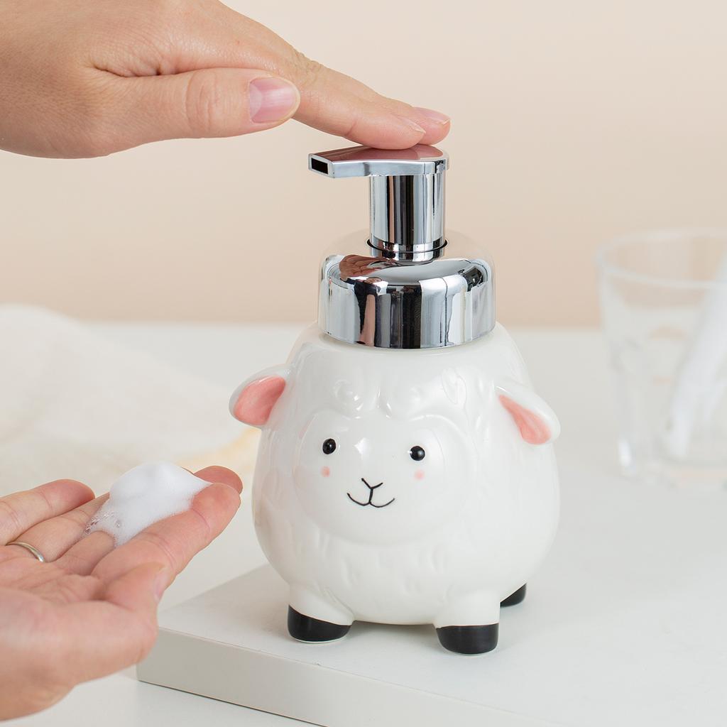 Soap Dispenser Cute Hand-painted Ceramic Hand Soap Dispensing Bottle, Cartoon Animal Lotion Bottle, for Guesthouses and Hotels