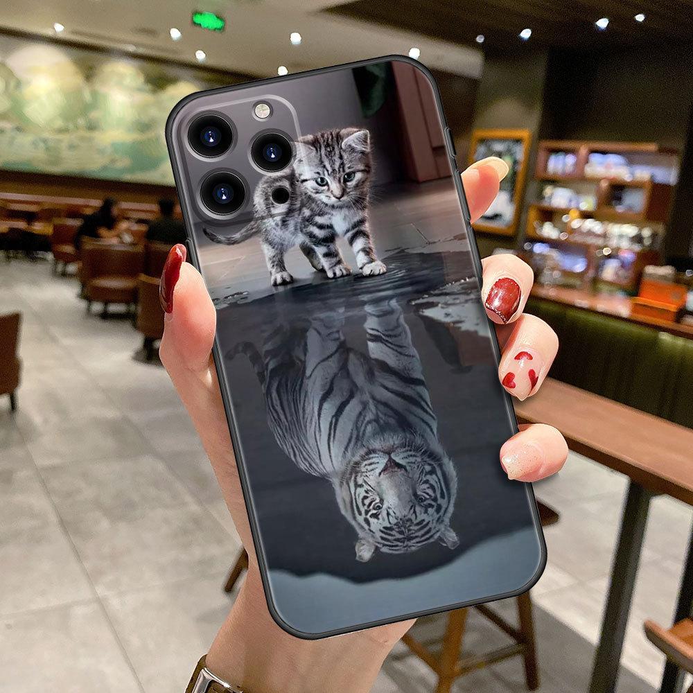 Applicable To IPhone16 Mobile Phone Case New Lion Tiger Elk Cat Animal Case