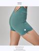 Bare-Feel High-Waisted Yoga Shorts: Butt-Lifting, Peach Drawstring, Three-Quarter Fitness Pants for Women.