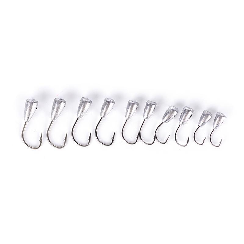 10/50X Overturned Hook Titanium Tungsten Barbed Fishhook Tin Jig Head Stand Hook