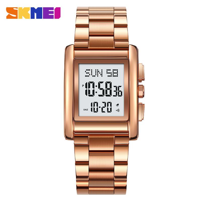 Men's stainless steel watch Multifunctional waterproof electronic watch Men's luminous led watch Electronic watch