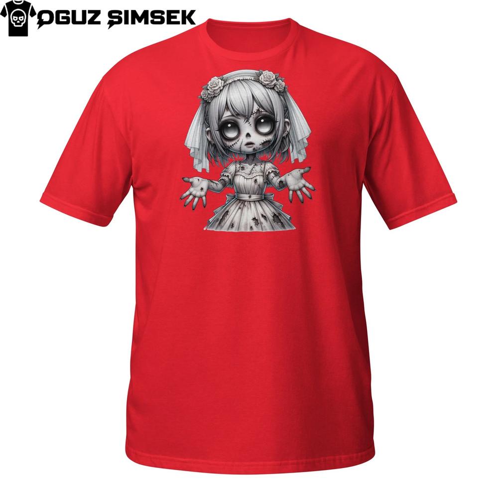 

Футболка «Невеста-зомби» – Бледная девушка-нежить в белом платье с распростертыми объятиями XL