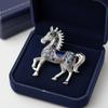 Unisex Rhinestone Horse Brooch Enamel Year of The Horse Brooch Elegant New Year's Accessories  Gift