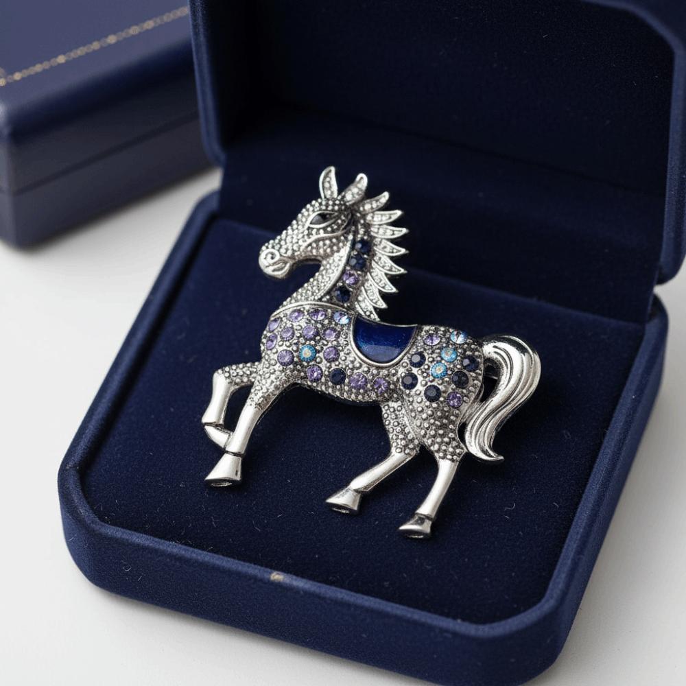 Unisex Rhinestone Horse Brooch Enamel Year of The Horse Brooch Elegant New Year's Accessories  Gift
