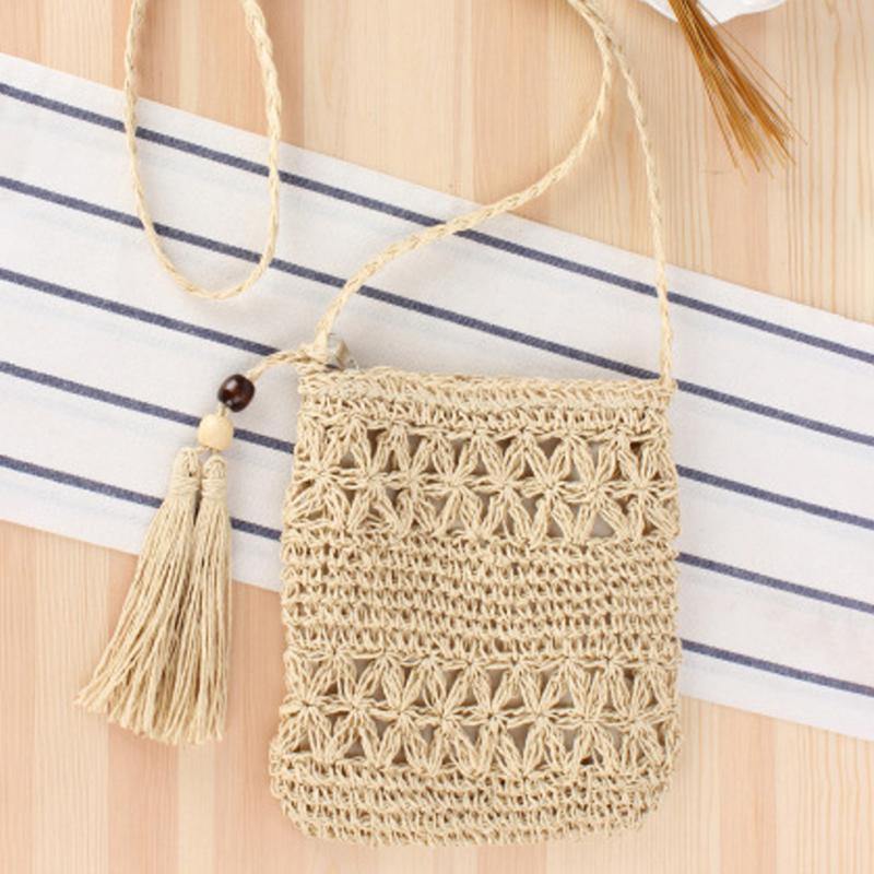 

Женские сумки-мессенджеры с кисточками, плетеные сумки через плечо, повседневные пляжные соломенные сумки для женщин, Bolsa Feminina бежевый