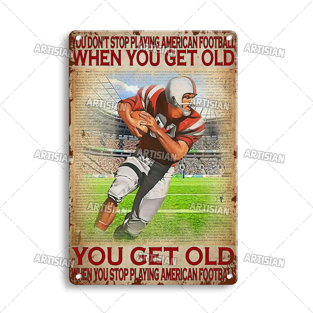 Artisian Football Metal Sign Sport Retro Tin Poster Vintage Decorative Plate Wall Decor Garage Bar Pub Club Hotel Cafe Kitchen