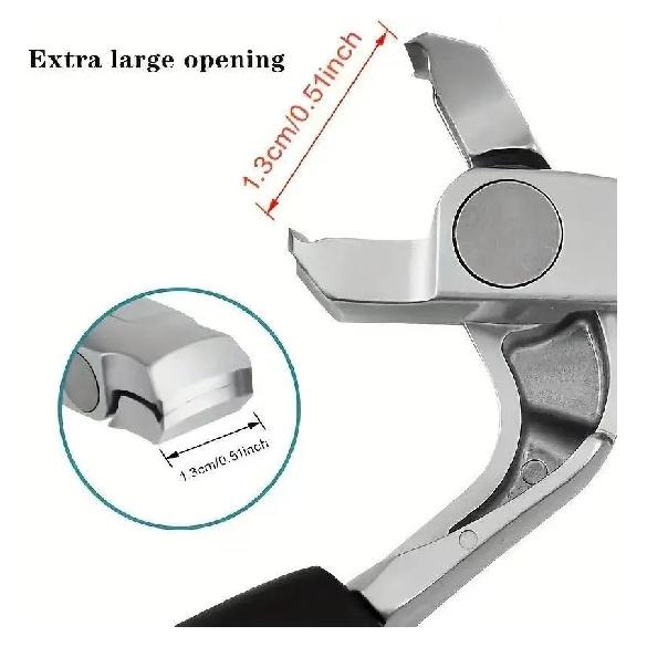 Cortador De Unhas Com Cabo Ergonômico E Cabeça Curva Preto