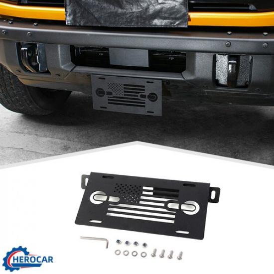 Steel License Plate Holder Front Lower Bumper Mount Frames for Ford Bronco +