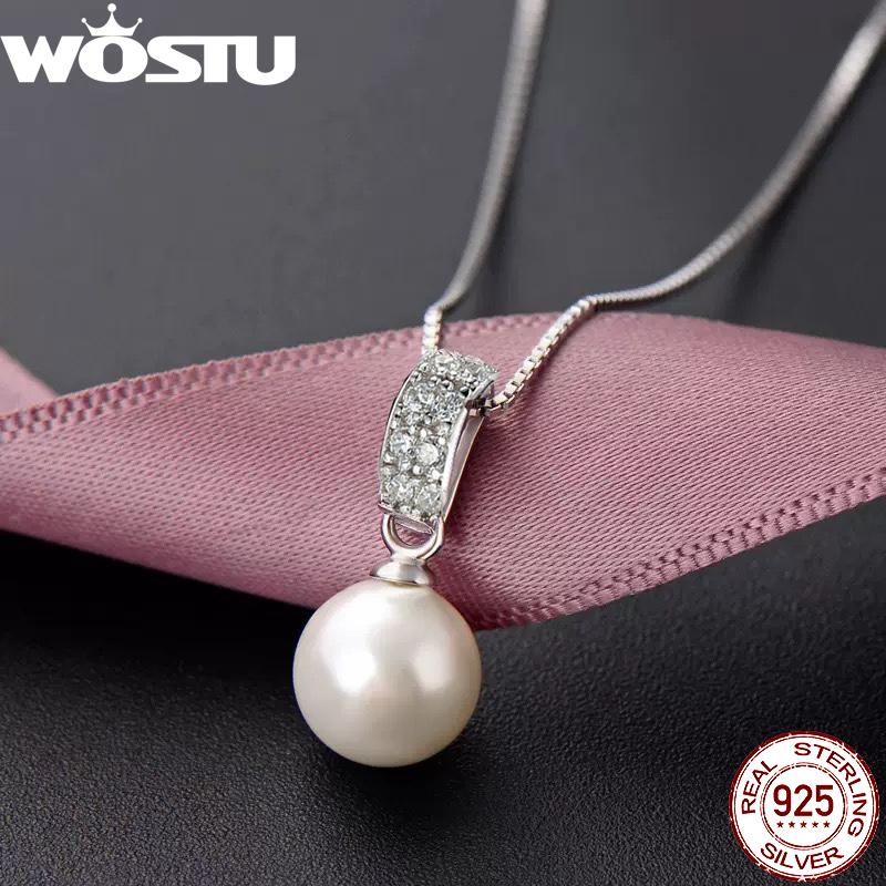 Hot Sale 925 Sterling Silver Wedding Pendant Necklaces for Women Female Jewelry Gift For Wife CQN030