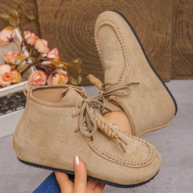Winter Suede Vintage Plus Size 36-43 Ankle Boots Women's 2026 New Round Toe Wedge Heel Short Boots Women Casual Fashion Footwear