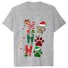 Ho Ho Ho Paw Graphic Oversized Tshirt Christmas Gift Simple Casual Xmas Cotton Tshirt Funny Unisexs Clothing Unisex Tops Tees
