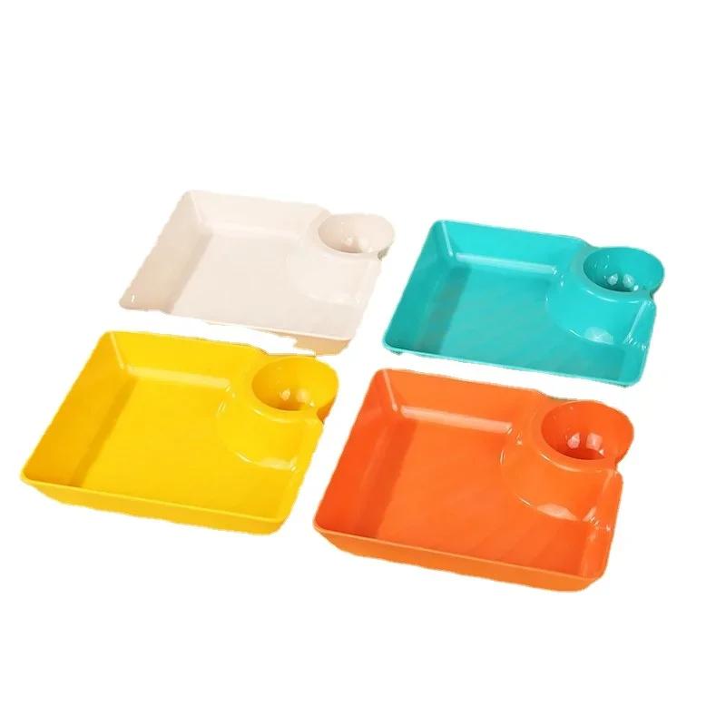 

Креативная японская пластиковая полипропиленовая форма для пельменей с соусом для дипа, цельная тарелка для жареной курицы фри, фаст-фуд, разделенная на части обеденная тарелка