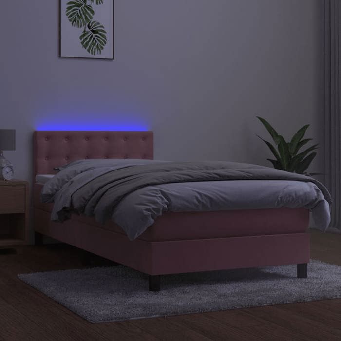 Maison Exclusive - Sommier à lattes de lit avec matelas et LED Rose 90x190 cm