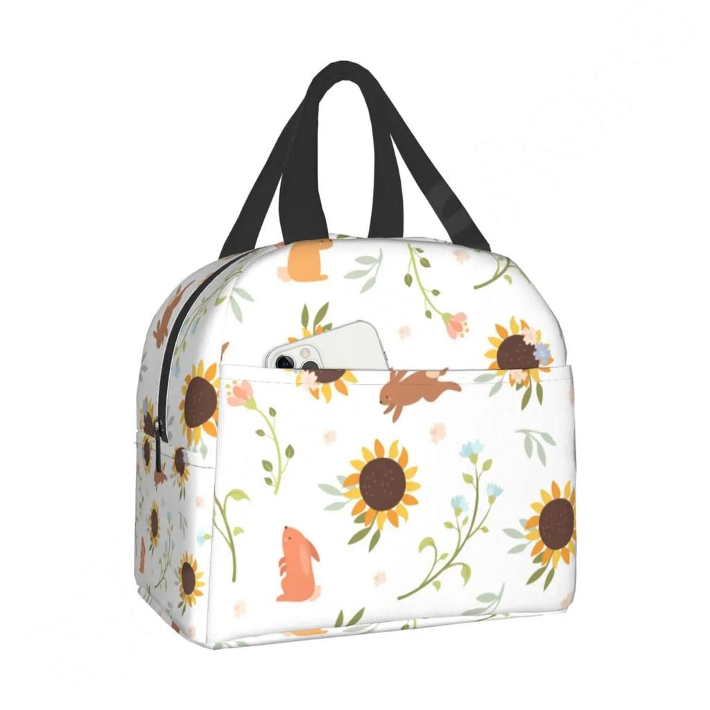 Sunflower Lunch Bag You Are My Sunshine Insulated Lunch Box Cooler Thermal Waterproof Reusable Tote Bag for Women Work Picnic