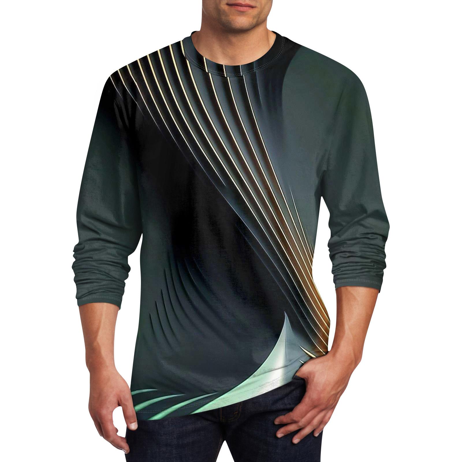 

Муж. Футболка Круглый вырез Одежда Одежда На открытом воздухе Длинный рукав С принтом Модельер Винтаж L