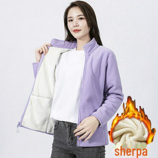 

Двусторонняя флисовая куртка унисекс с воротником-стойкой на осень/зиму M Women s светло-фиолетовый