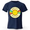 Healing Rainbow Sunshine Pure Cotton T-shirt Men Fashion Casual Plus Size Loose Short Sleeves Soft Comfortable Top