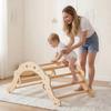 Pikler Triangle Set, 9-in-1 Toddler Climbing Toys Indoor, with 2 Wooden Cars, Cushion, Triangle, Arch, and Ramp, 68 kg Load, Foldable Montessori